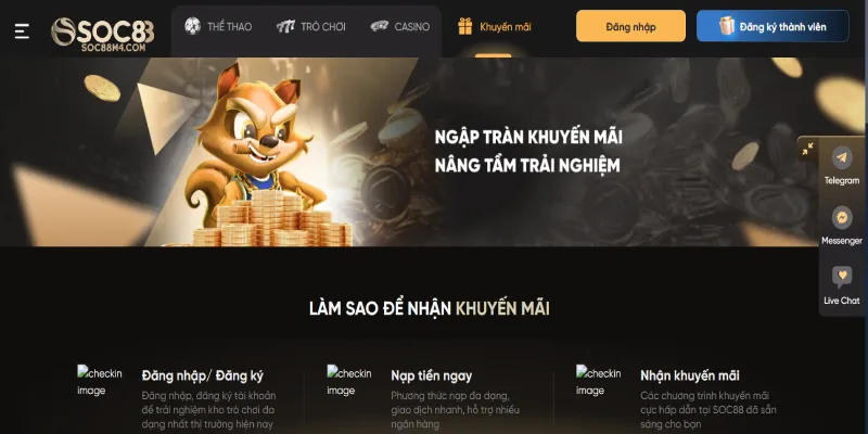 Trải nghiệm những khuyến mãi hấp dẫn chỉ có tại Soc88 Hoàn trả cược lên đến 1.58%